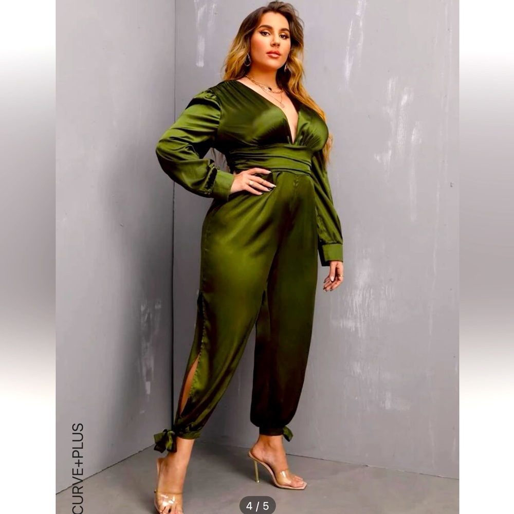 Satin Green Jumpsuit